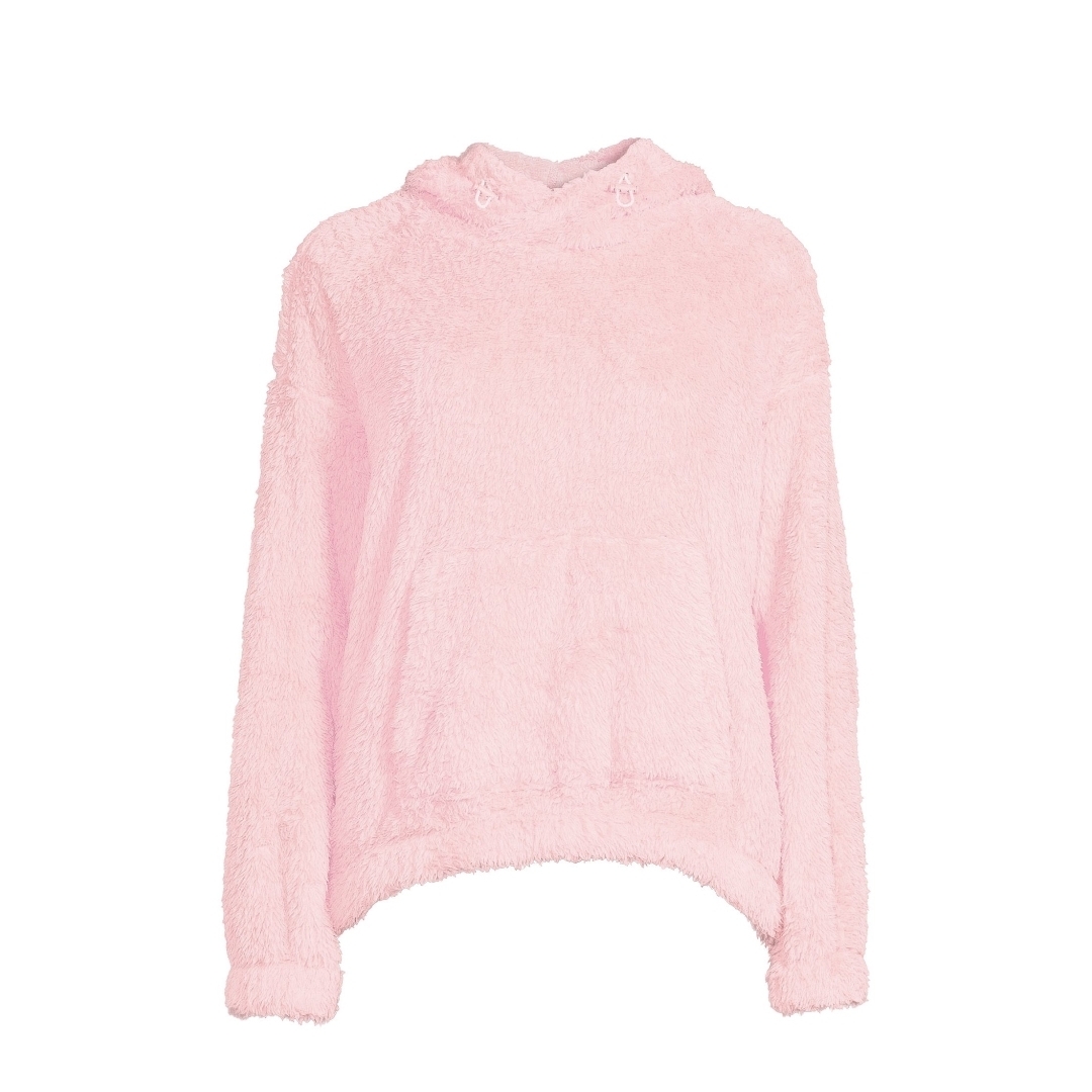 Athletic Works Women's Faux Sherpa Pullover Hoodie L